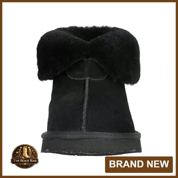 Genuine Suede Slipper Boots Memory Foam Indoor Outdoor Ankle Booties